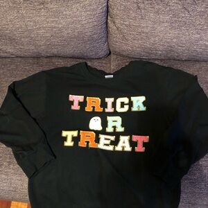 Sparkle in Pink Black Trick or Treat Sweatshirt